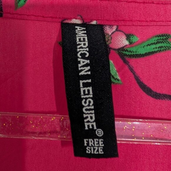 American Leisure Peacock Muumuu Womens Free Size Pink Lightweight Oversized - Picture 7 of 11
